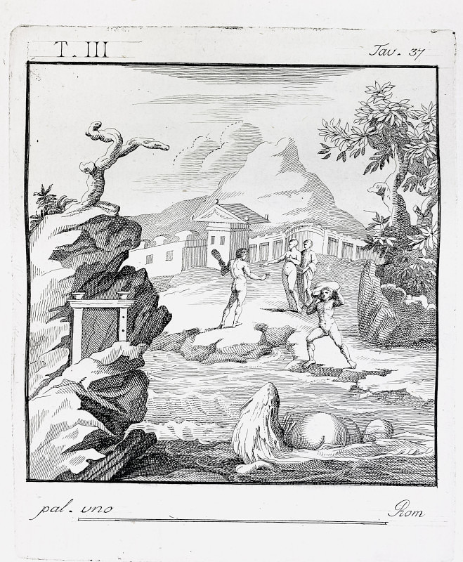 Print: Roman fresco pompeii hercules hesione