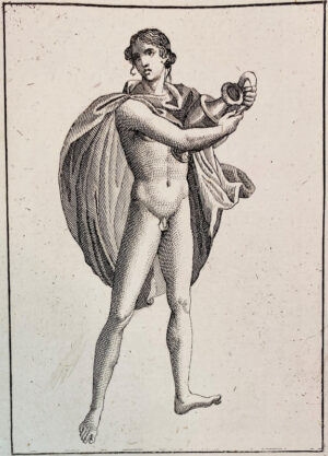 Print: Fresco woman lyre guitar