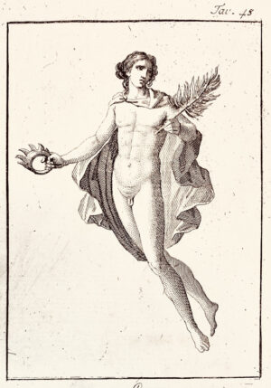 Print: Roman fresco woman lyre