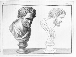 Print: Heraclitus bronze bust