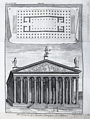 Print: Ancient architecture temple jupiter athens