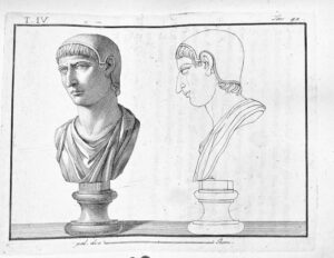 Print: Bronze bust unknown smooth cap