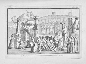 Print: Fresco trojan horse athena minerva