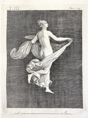 Print: Fresco young woman black background