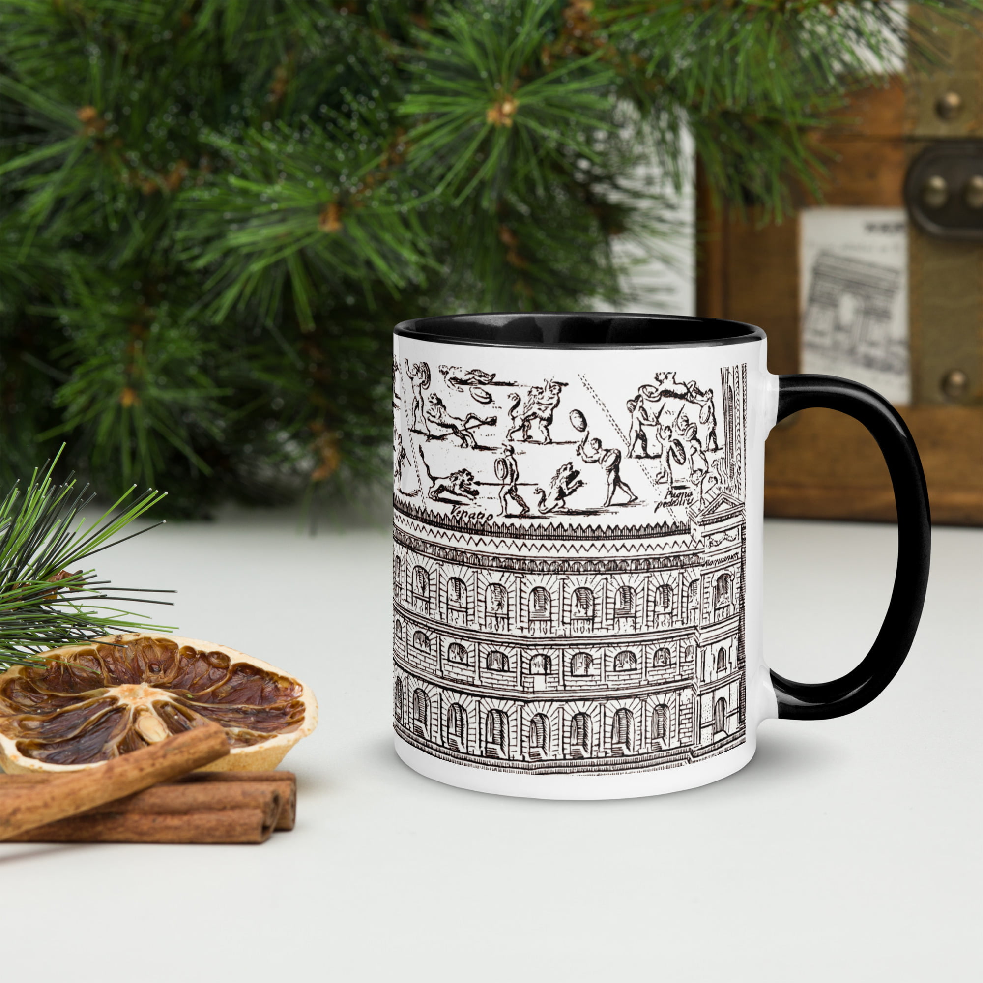 Colosseum naval battle mug with color inside - Image 2