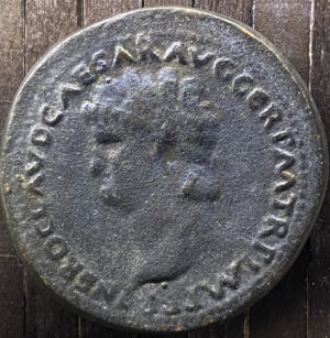 BRONZE COIN SESTERTIUS OF NERO.TEMPLE.16,9 GR.30 MM