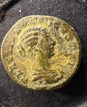 Roman bronze trade weight stamped as a coin - 'per aes et libram'