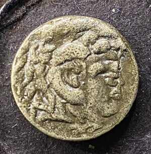 RARE ANCIENT GREEK SILVER DRACHM COIN OF PTOLEMY.3,5 GR.16 MM