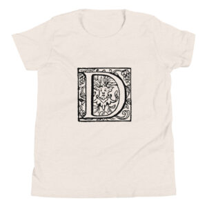 Youth Short Sleeve T-Shirt - Antique letter D