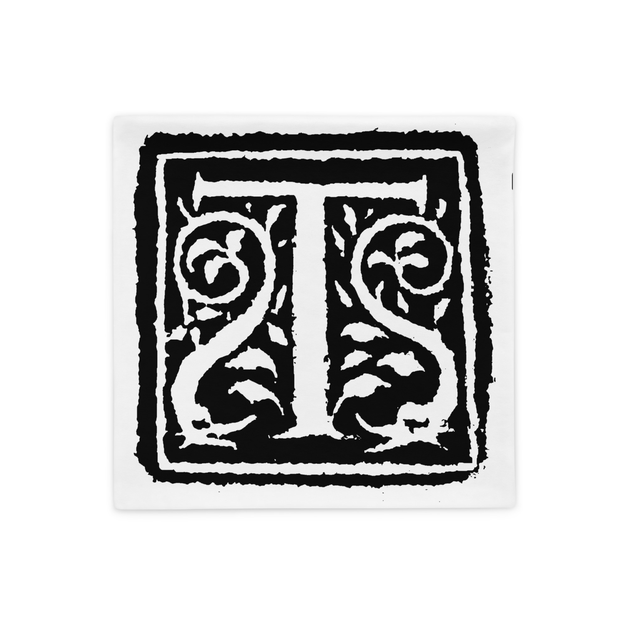 Pillow Case - Antique initial T - Image 2