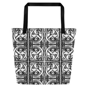 All-Over Print Large Tote Bag - Antique Initial O