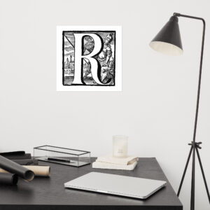Poster - Antique letter R