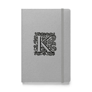Hardcover bound notebook - Antique capital letter K