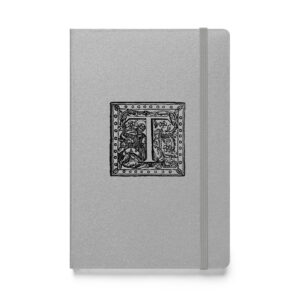 Hardcover bound notebook - Antique initial T