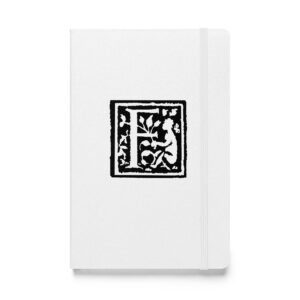 Hardcover bound notebook - Antique letter F