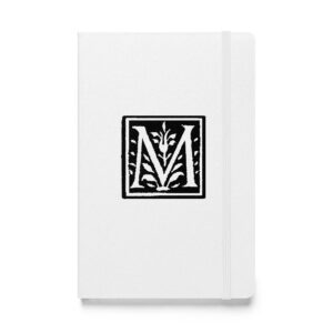 Hardcover bound notebook - Antique letter M