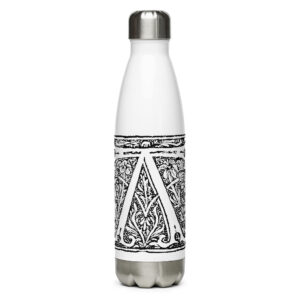 Stainless steel water bottle - Antique letter A