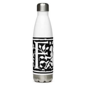 Stainless steel water bottle - Antique letter F