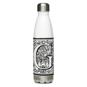 Stainless steel water bottle - Antique Letter G