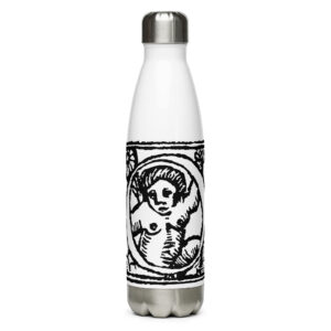 Stainless steel water bottle - Antique Initial O