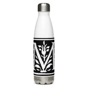 Stainless steel water bottle - Antique letter M