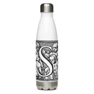 Stainless steel water bottle - Antique letter S