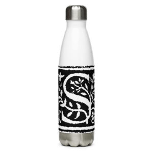 Stainless steel water bottle - Antique letter S