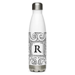 Stainless steel water bottle - Antique letter R