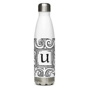 Stainless steel water bottle - Antique capital letter U