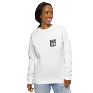 Unisex organic raglan sweatshirt - Antique Initial O