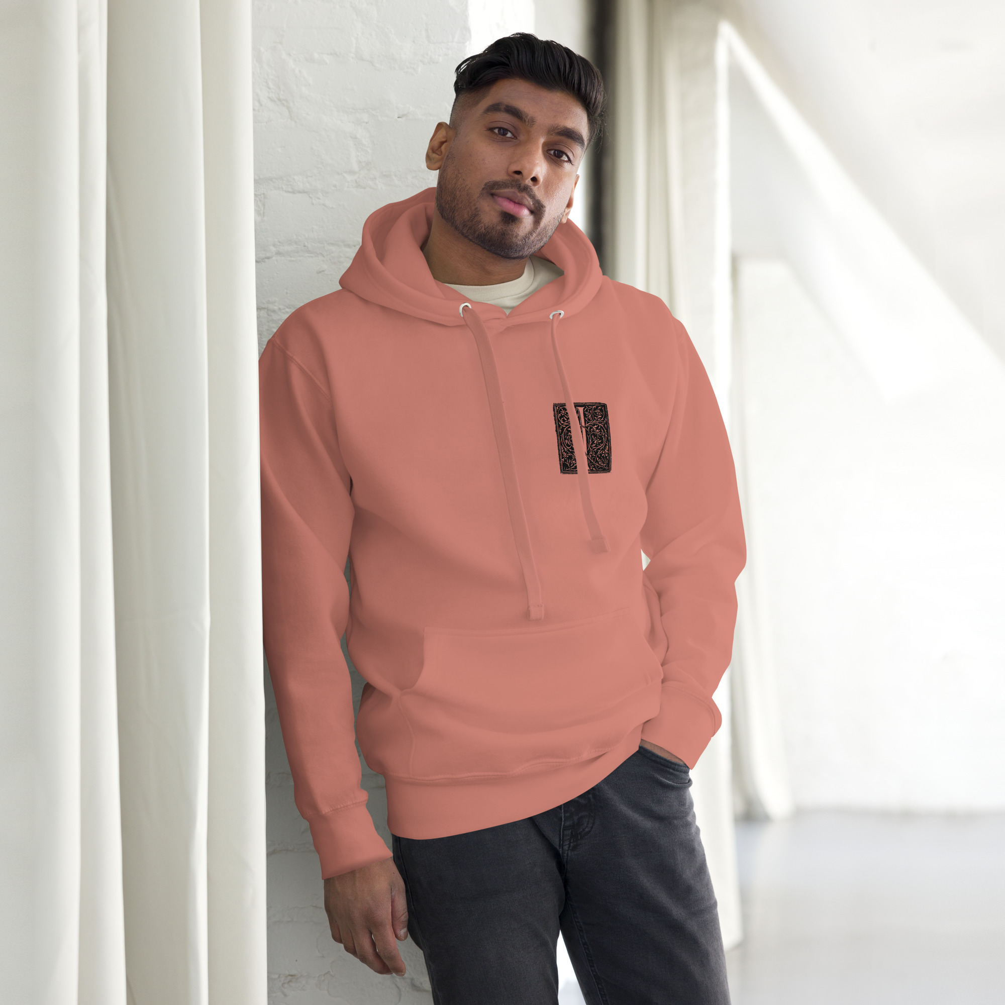 Unisex Hoodie - Antique initial letter I - Image 6