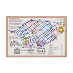 Framed poster - Annotated map of ancient Pompeii