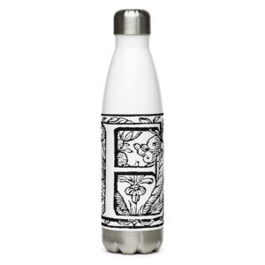 Stainless steel water bottle - Antique letter E2