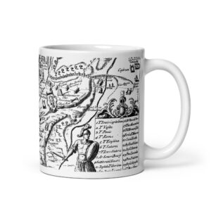 White glossy mug - Antique map of Rome